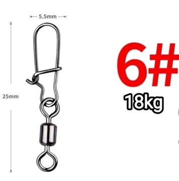 Agrafka z krętlikiem rozmiar #6 18kg 10 sztuk