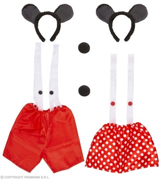 Kostium myszka Widmann Mickey nos uszy spodenki czerwone