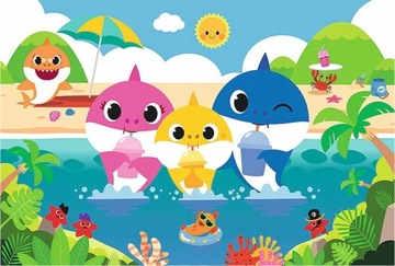 PUZZLE 60 RODZINA REKINÓW NA WAKACJACH BABY SHARK