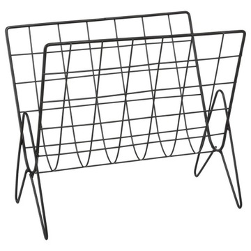 Stojak na Gazety | Gazetownik | Metalowy | Czarny | 35,5x18x31 cm