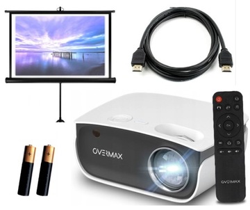 ZESTAW RZUTNIK DO PREZENTACJI OVERMAX MULTIPIC HD USB + EKRAN NA STATYWIE