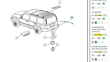 SVAZEK ELEKTRICKÁ ČIDEL PARKOVÁNÍ JEEP COMMANDER MOPAR OE 05191783AA