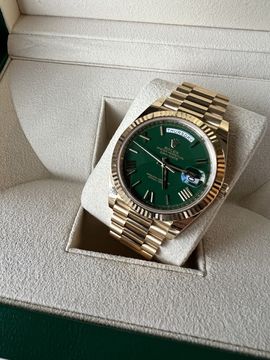 Rolex Day Date 18k Żółte Złoto Zielona tarcza