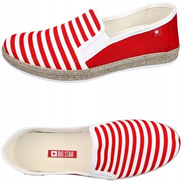 Espadryle damskie Big Star czerwone HH276003 36