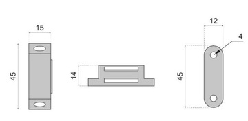 ZAMEK MAGNETYCZNY ZATRZASK MAGNES MEBLOWY CZARNY