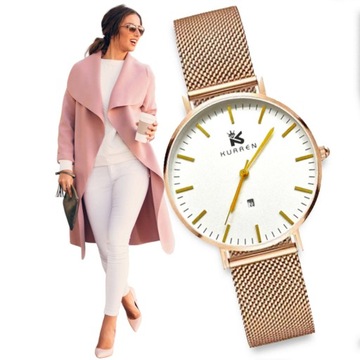 MODNY ELEGANCKI ZEGAREK DAMSKI MESH STYL I KLASA - IDEALNY NA CODZIEŃ