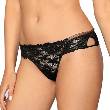 Damski Seksowny Zestaw Stanik Push-Up + Stringi Carmen 75D + M Czarny