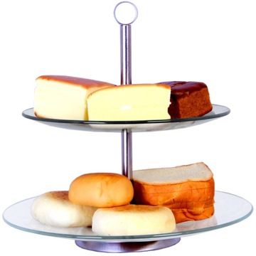 PATERA SILVIA PIĘTROWA TRADYCYJNA NA TORT OWOCE PORCELANA 2 POZIOMY 21-25CM