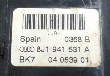 AUDI A3 8P PŘEPÍNAČ PANEL SVĚTEL 8J1941531A