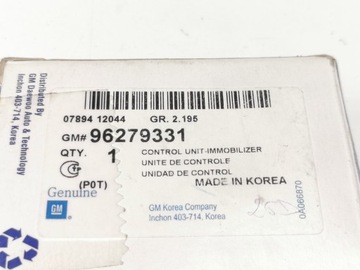 MODUL IMOBILIZÉR 1.5 SOHC EURO 3 DAEWOO LANOS 1997- OE 96279331