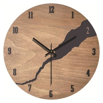 HR-CMW 30cm Wooden Silent Quartz Clock Living Room Round Wall Clock