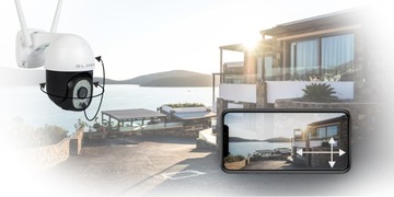 WIFI КАМЕРА ВРАЩАЮЩАЯСЯ НАРУЖНАЯ КАМЕРА 5 Мп 2K ЗУМ ОБНАРУЖЕНИЕ УВЕДОМЛЕНИЙ