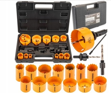 БИМЕТАЛЛИЧЕСКИЕ КОРОНОЧНЫЕ ПИЛЫ ДЛЯ МЕТАЛЛА И ДЕРЕВА 17 ШТ. ФРЕЗЕРНЫЕ МАСЛА