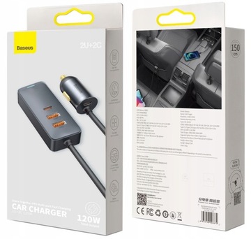 АВТОМОБИЛЬНОЕ ЗАРЯДНОЕ УСТРОЙСТВО BASEUS FAST 4X USB QC 4.0 PD МОЩНЫЙ ИСТОЧНИК ПИТАНИЯ 120 ВТ