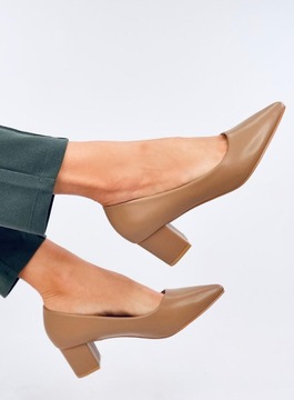 Buty Damskie Czółenka Na Niskim Obcasie CRAFTS Khaki 39