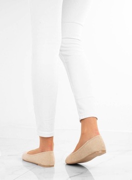 6279 Beige Suede Openwork Ballerinas 37