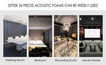 Акустические панели 25x25x5 24 черные толстые кусочки