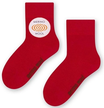 Носки STEVEN MERINO WOOL 130 красные № 23-25