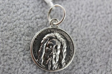 Серебряный медальон Щит защиты Лик Господа Иисуса