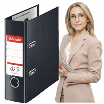 CZARNY SEGREGATOR 2-RINGOWY A5 TECZKA NA DOKUMENTY