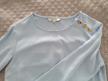 Greenpoint błękitna bluzka koszulowa z guzikami XS