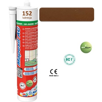 Silikon sanitarny MAPESIL AC 310ml - kolor 152 lukrecja