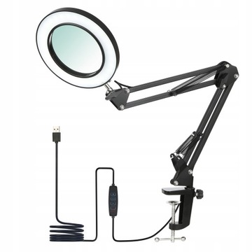 lampka biurkowa 12W 64LED Ze szkłem powiększającym