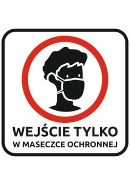 NAKLEJKA NA SZYBĘ 20 cm WEJŚCIE TYLKO W MASECZCE