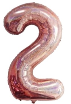 PIĘKNY DUŻY LŚNIĄCY BALON CYFRA 2 Urodzinowy Party
