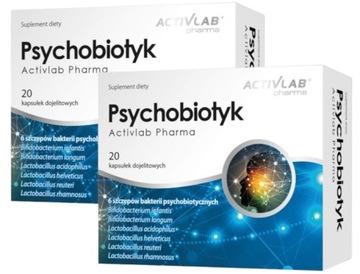 2 x Psychobiotyk 6 szczepów bakterii 20 kaps probiotyk Actiblab