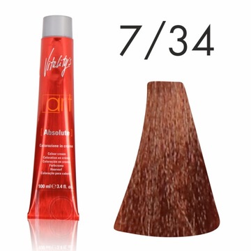 Fryzjerska farba do włosów VITALITY'S ART ABSOLUTEE 7/34 100ml blond havany