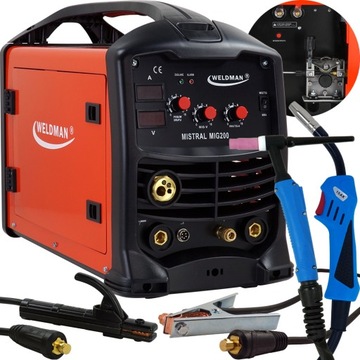 Spawarka migomat IGBT 3w1 MIG 200A TIG MMA FLUX