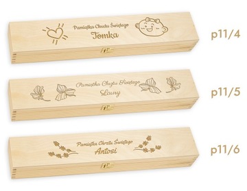 КРЕЩЕННАЯ СВЕЧА С ИМЕНЕМ, ДЕРЕВЯННАЯ КОРОБКА, ГРАВИРОВКА + КРЕЩЕННАЯ СВЕЧА