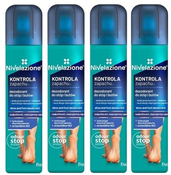 4 x NIVELAZIONE DEZODORANT DO STÓP I BUTÓW 180 ML Nieprzyjemny zapach