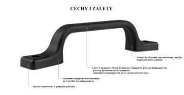 РУЧКА ДЛЯ ПРИЦЕПА КАЯКА, ЧЕРНАЯ