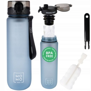 BUTELKA Z WKŁADEM NA OWOCE MOMO WAY BIDON NA WODĘ 1L BPA FREE TRITAN