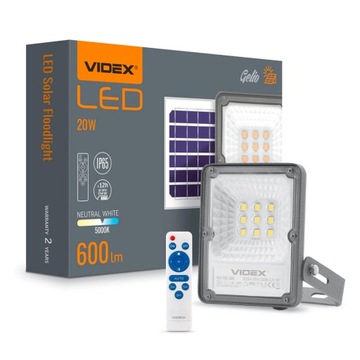 HALOGEN LED SOLARNY Z Pilotem Odporny Na Warunki Pogodowe Solidny 20W