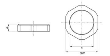 КОНТРГАЙКА ДРОССЕЛЯ PG48 SW70 ПОЛИАМИД GF 10 шт.