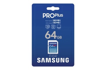 Карта памяти Samsung PRO Plus SDXC 64 ГБ UHS-I U3, версия 2023 г.