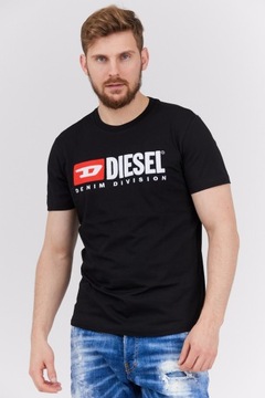 DIESEL Czarny t-shirt męski z wyszywanym logo r XL