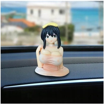 ФИГУРКА С КИВАЮЩЕЙ ГОЛОВОЙ И ПРЫГАЮЩЕЙ ГРУДЬЮ ДЛЯ АВТОМОБИЛЯ СИСЬКИ В ПОДАРОК