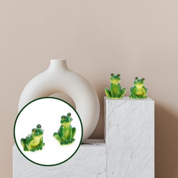 Garden Frog Ornament Animal Figurine 2 Pcs