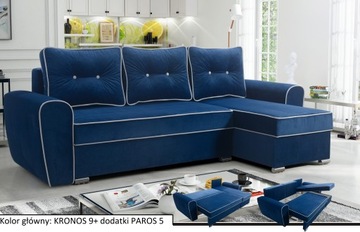 Narożnik w stylu GLAMOUR Adam chesterfield 245cm