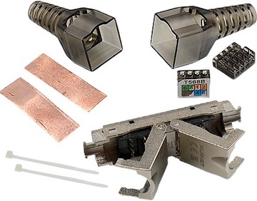 МОДУЛЬНЫЙ РАЗЪЕМ БЕЗ ИНСТРУМЕНТОВ RJ45 CAT.6A STP цилиндр