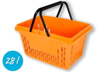 Корзина для покупок оранжевая пластик 28л.