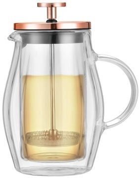 ZAPARZACZ SZKLANY TŁOKOWY DO HERBATY/KAWY KLAUSBERG 350ML ROSEGOLD
