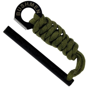 Krzesiwo Rebel Bushmen Olive, 1 m linka paracord