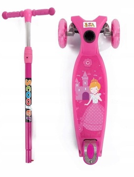 HULAJNOGA TRÓJKOŁOWA DLA DZIECI TOBBI-TOYS BALANSOWA KOŁA LED RÓŻOWA PRINCE