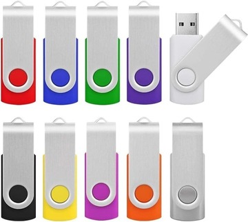 ZESTAW 10 X 2GB USB PENDRIVE TWISTER NOŚNIK PAMIĘCI 2.0 - WIELOKOLOR