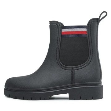 Tommy Hilfiger Czarne Buty Damskie Kalosze Botki Rain Boot r. 38